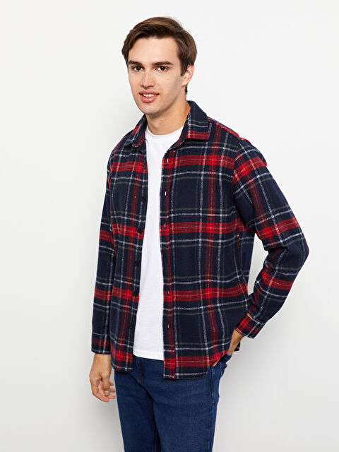 XSIDE Regular Fit Uzun Kollu Ekose Erkek Oduncu Gömlek - W2IQ72Z8-LPA