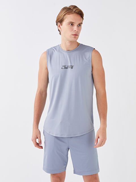 LCW ECO Bisiklet Yaka Baskılı Erkek Kolsuz Tişört - W2IT78Z8-SZD