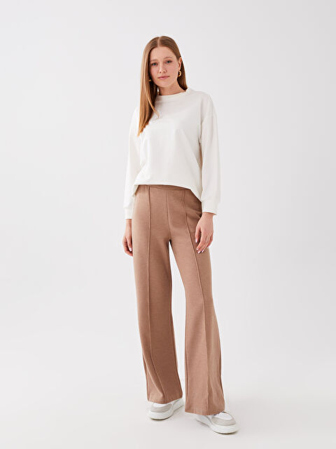 LCW Vision Elasticated Waist Plain Wide Leg Women's Sweatpants - W2J406Z8-EEV