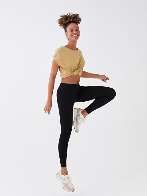 LCW OUTDOOR Kadın Beli Lastikli Düz Outdoor Tayt - W2JH05Z8-CVL