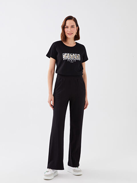 LCWAIKIKI Basic Beli Lastikli Düz Geniş Paça Kadın Eşofman Altı - W2K637Z8-CVL