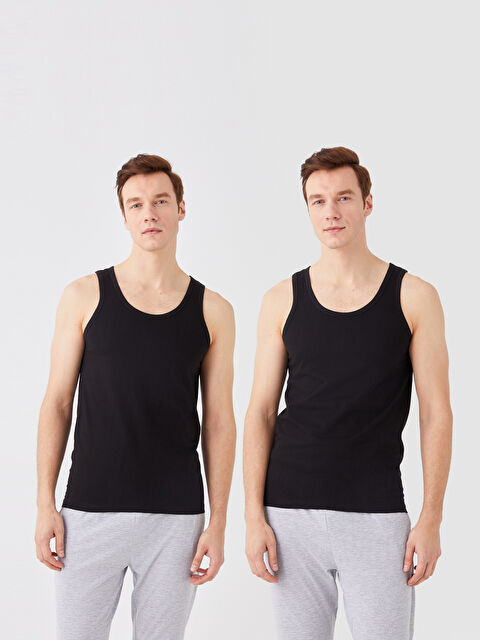 LC WAIKIKI Bisiklet Yaka Kolsuz Pamuklu Erkek Atlet 2'li - W2KE16Z8-RQN