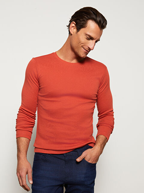 LCWAIKIKI Basic Crew Neck Long Sleeve Jersey Men's T-Shirt - S30083Z8-SNB