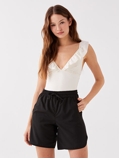 LCW DREAM Kadın Beli Lastikli Düz Deniz Şortu - S30109Z8-CVL