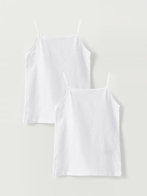 LCW Kids Lot de 2 Gilets Basiques à Fines Bretelles pour Filles à Col Carré - S30162Z4-Q6K