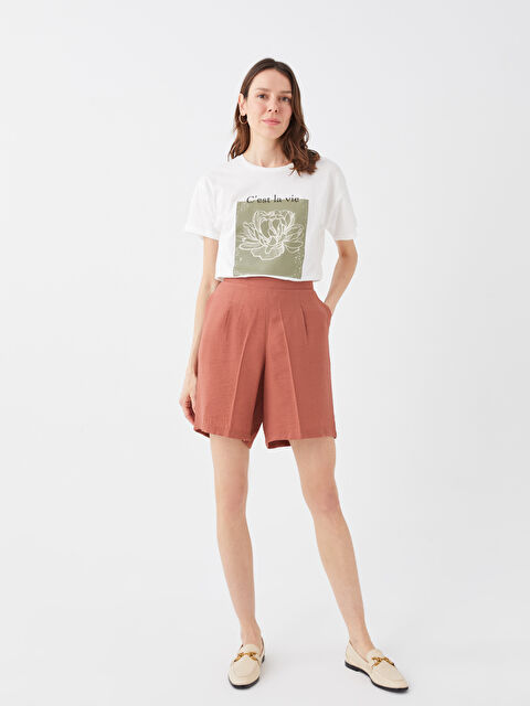 LCWAIKIKI Basic Beli Lastikli Rahat Kalıp Kadın Şort - S30173Z8-H9G