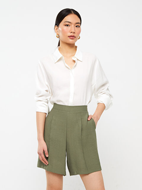 LCWAIKIKI Basic Elasticated Waist Relaxed Fit Women's Shorts - S30173Z8-GYA