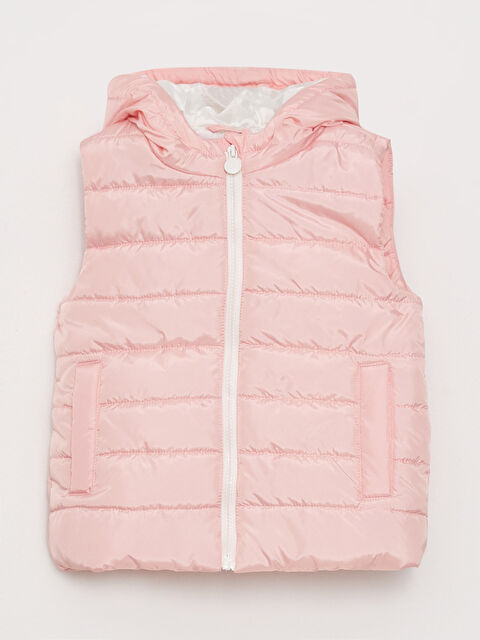 LCW Kids კაპიუშონიანი უბრალო გოგონას დუტის ჟილეტი - S30377Z4-G21