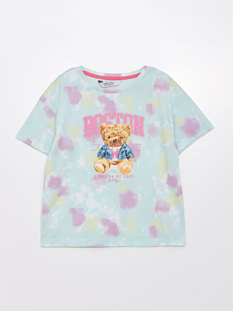 LCW Kids Crew Neck Teddy Bear Printed Girls' T-Shirt - S30502Z4-F9C