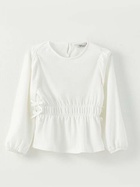 LCW Kids Crew Neck Long Sleeve Girls' Blouse - S30570Z4-FDU