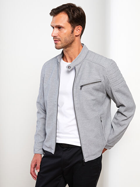 LCW Vision Slim Fit Biker Neck Men's Coat - S30604Z8-LAL