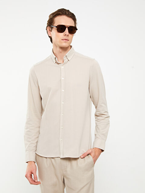 LCWAIKIKI Basic Slim Fit Long Sleeve Men's Shirt - S30678Z8-CZB