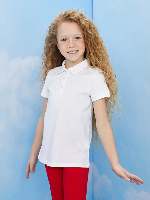 LCW Kids Polo Neck Basic Short Sleeve Girls' T-Shirt - S30803Z4-Q6K