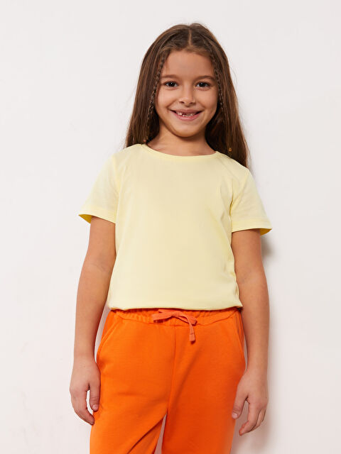 LCW Kids Crew Neck Basic Short Sleeve Girls' T-Shirt - S30806Z4-FEY