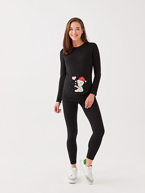 LCWAIKIKI Maternity Karın Panelli Düz Pamuklu Hamile Tayt - S30996Z8-CVL