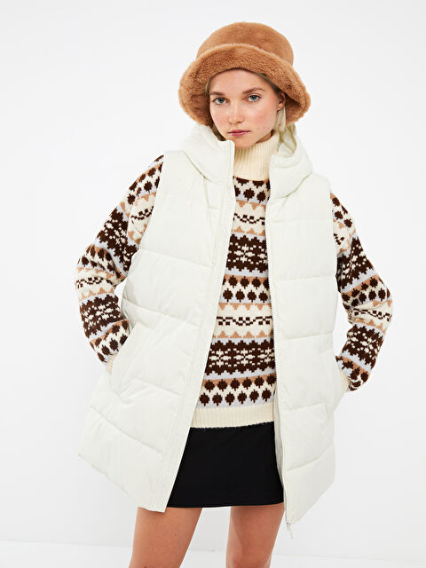 LCW Vision Kadın Kapüşonlu Düz Şişme Yelek - S31016Z8-SB4