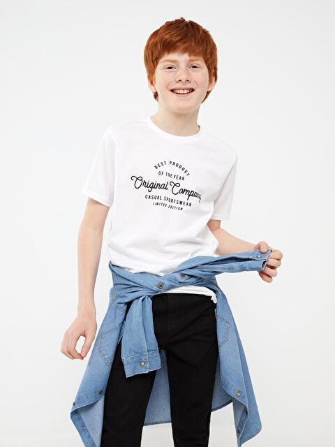 LCW Kids Crew Neck Printed Short Sleeve Boys' T-Shirt - S31382Z4-R9K