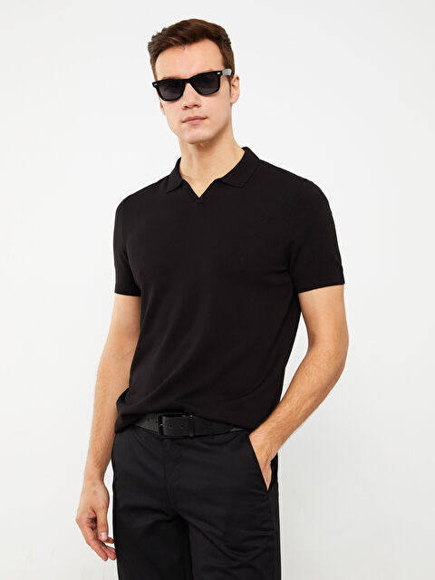 LCWAIKIKI Basic Polo Neck Short Sleeve Men's Knitwear Sweater - S31863Z8-CVL