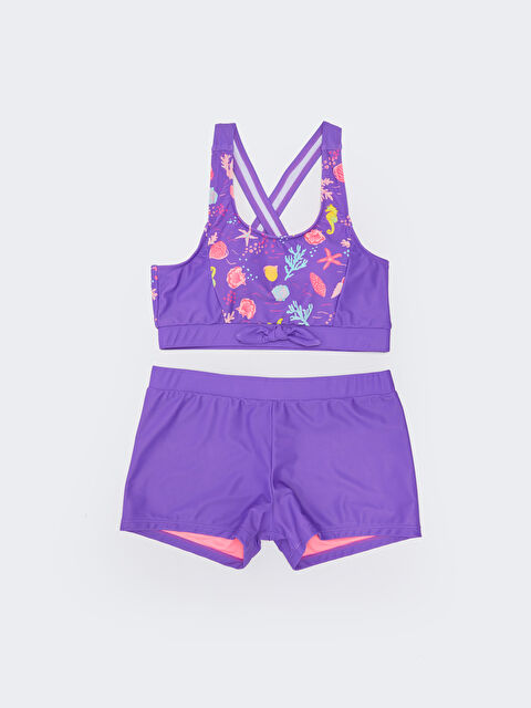 LCW Kids Girl's Bikini With Printed Stretch Fabric - S31955Z4-LTG