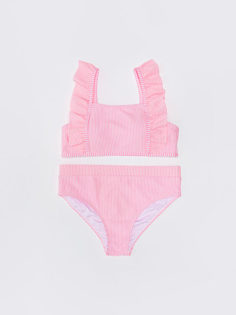 LCW Kids Fırfır Detaylı Çizgili Kız Çocuk Bikini - S31961Z4-LHK