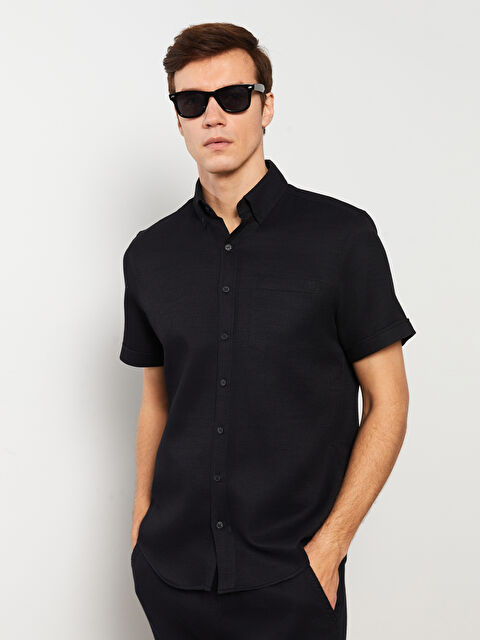 LCWAIKIKI Classic Regular Fit Short Sleeve Dobby Men's Shirt - S32120Z8-CVL