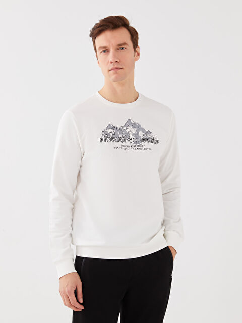 LCWAIKIKI Basic Crew Neck Long Sleeve Printed Men's Sweatshirt - S32181Z8-R9J