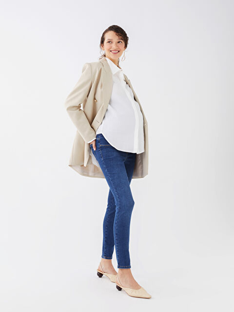 LCWAIKIKI Maternity Karın Panelli Mercury Skinny Fit Düz Hamile Jean Pantolon - S32208Z8-507