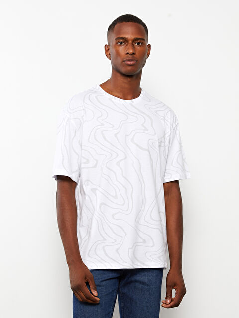 XSIDE Crew Neck Short Sleeve Printed Men's T-Shirt - S32638Z8-Q6K