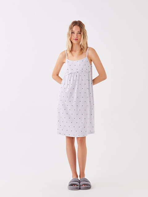 LCW DREAM U Yaka Desenli Askılı Kadın Gecelik