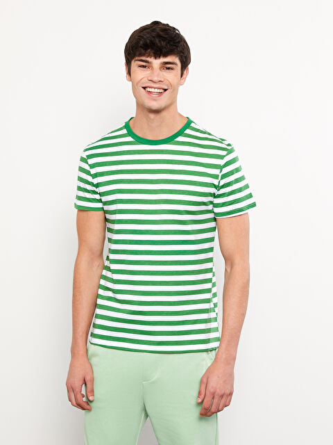 XSIDE Crew Neck Short Sleeve Striped Jersey Men's T-Shirt - S32911Z8-Q6K