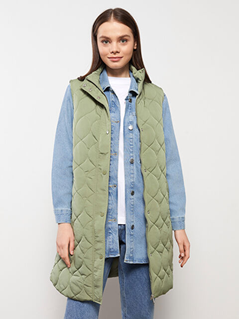 LCW Modest Doudoune sans manches à motifs pour Femmes à col cheminée - S33211Z8-SY1