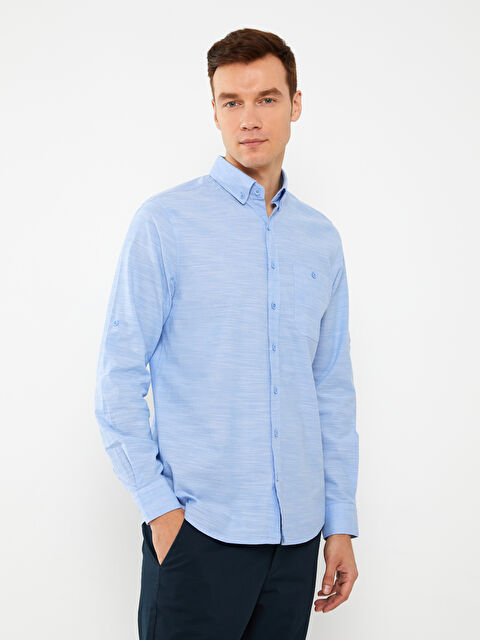 LCWAIKIKI Basic Regular Fit Uzun Kollu Poplin Erkek Gömlek - S33284Z8-CW3