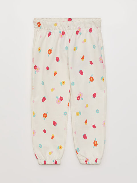 LCW baby Elasticated Waist Printed Baby Girls' Sweatpants - S33542Z1-LRA