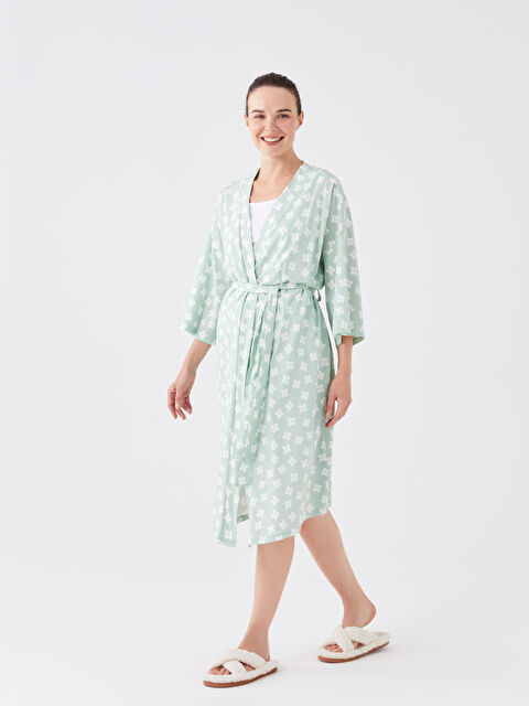 LCW DREAM Şal Yaka Desenli Kadın Sabahlık - S33785Z8-LRF