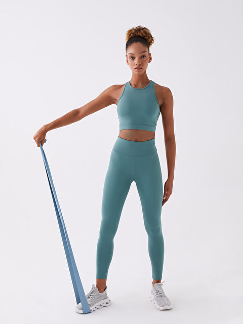 XSIDE ACTIVE Beli Lastikli Düz İnterlok Kadın Spor Tayt - S33802Z8-VH2