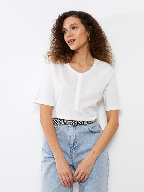 LCWAIKIKI Basic Crew Neck Plain Short Sleeve Women's T-Shirt - S33848Z8-R9J