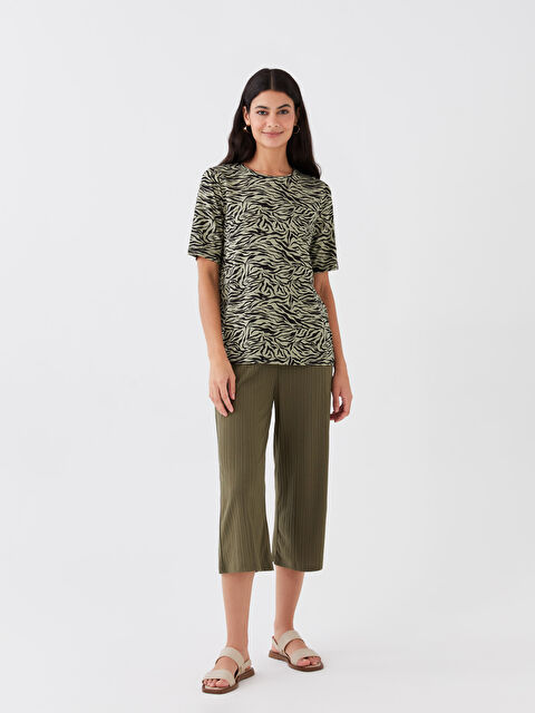 LCWAIKIKI Basic Kadın Beli Lastikli Düz Kapri - S33859Z8-HDA