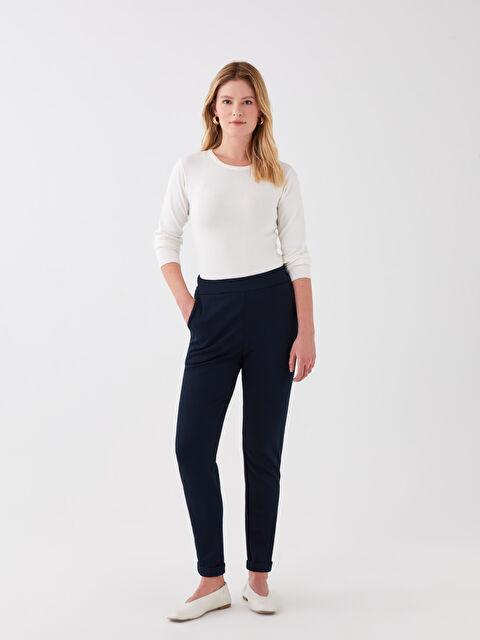 LCWAIKIKI Basic بنطلون رياضي سادة بخصر مرن للسيدات - S33871Z8-E1J