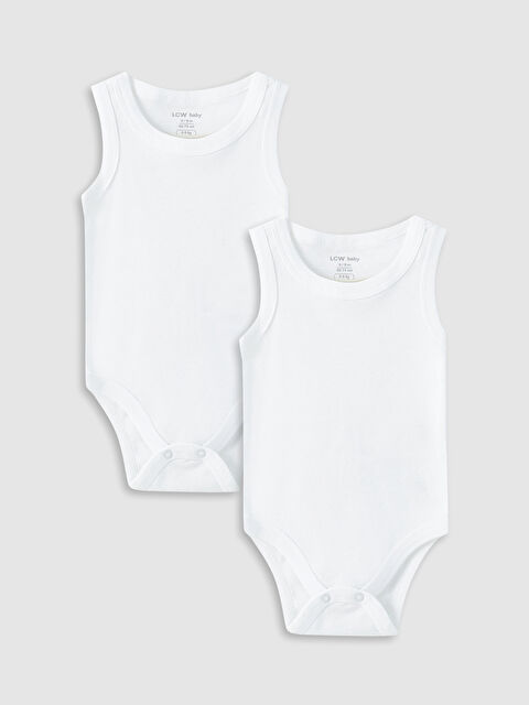 LCW baby Bisiklet Yaka Basic Kız Bebek Çıtçıtlı Bodysuit 2'li - S33907Z1-E5X