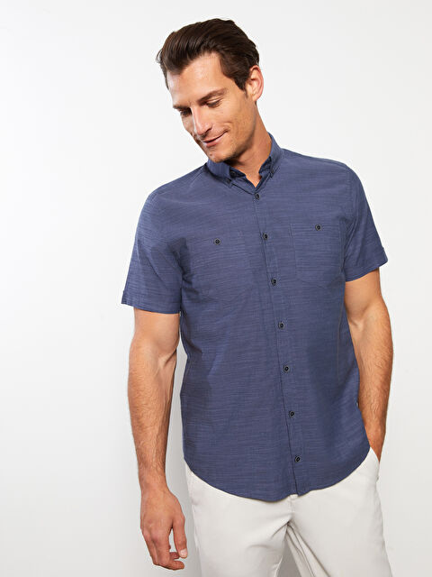 LCWAIKIKI Classic Regular Fit Short Sleeve Poplin Men's Shirt - S33965Z8-CWU