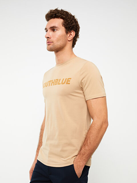 SOUTHBLUE Crew Neck Short Sleeve Printed Combed Cotton Men's T-shirt - S34314Z8-PE7