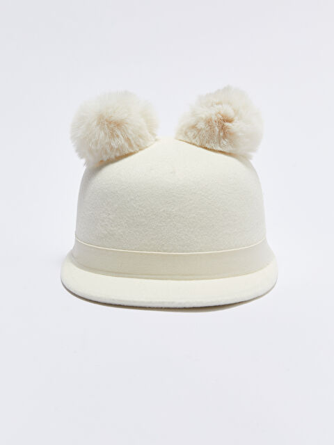 LCW ACCESSORIES Çift Ponponlu Kız Çocuk Binici Şapkası - S34544Z4-FDH