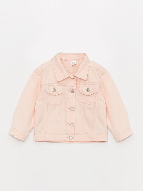 LCW baby جاكت بناتي رضيع بياقة بولو وكم طويل سادة - S34837Z1-FRA