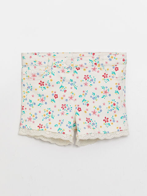 LCW baby Сәби қыздарға арналған өрнекті белі резеңкелі шолақ шалбар - S34853Z1-LRA