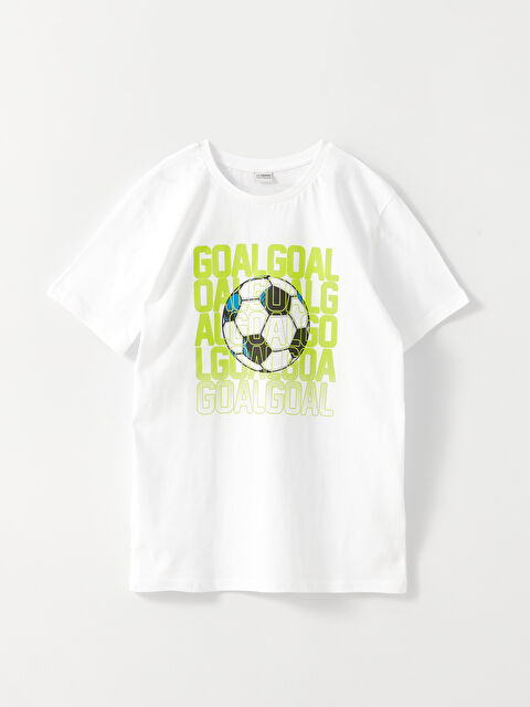 LCW Kids Crew Neck Printed Short Sleeve Boys' T-Shirt - S34930Z4-R9K