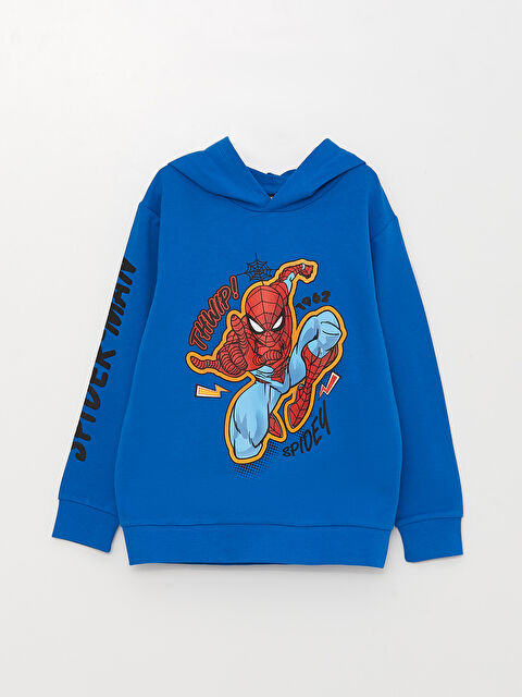 LCW Kids Hooded Spider-Man Printed Long Sleeve Boys' Sweatshirt - S34975Z4-HFU