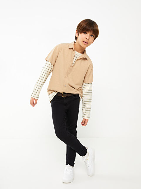 LCW Kids Adjustable Elastic Waist Boys' Jeans - S35158Z4-326