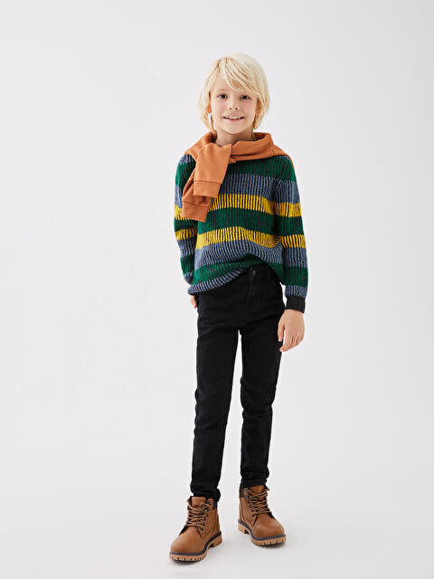 LCW Kids Beli Ayarlanabilir Lastikli Erkek Çocuk Jean Pantolon