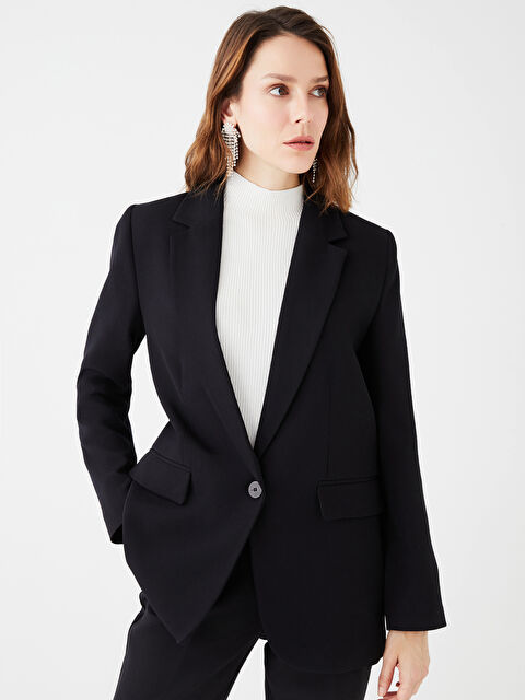 LCWAIKIKI Classic Plain Long Sleeve Crepe Women's Jacket - S35272Z8-CVL