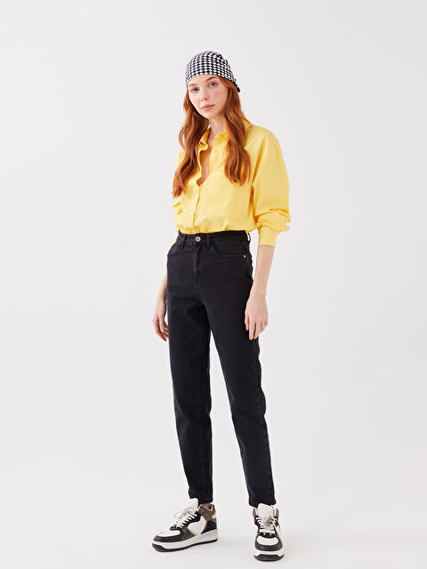 LCW Jeans جينز وسط عالي موم فيت للسيدات - S35313Z8-327